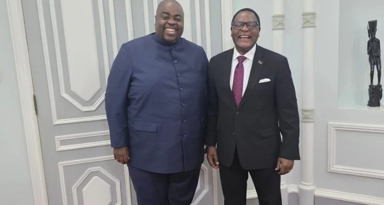 Wicknell Chivayo with Lazarus Chakwera